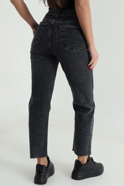 Füme Likralı Mom Kadın Kot Pantolon 494460