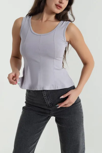 Füme Likralı Ribana Kadın Bluz 468331