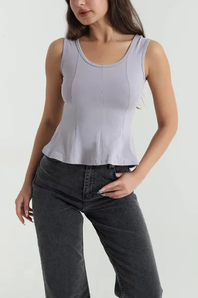 Füme Likralı Ribana Kadın Bluz 468331