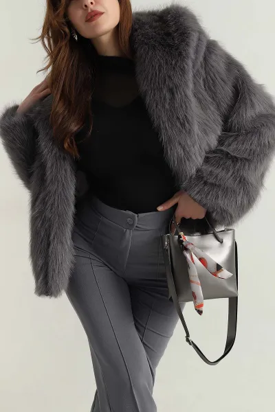Füme Lolita Kürk Kadın Mont 406847