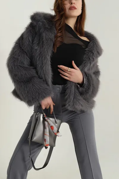 Füme Lolita Kürk Kadın Mont 406847