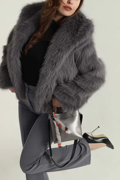 Füme Lolita Kürk Kadın Mont 406847