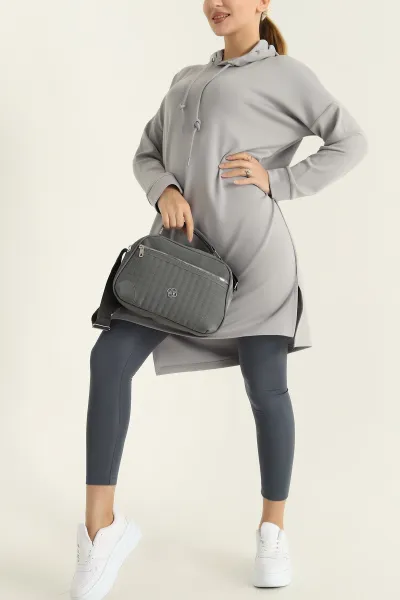 Füme Modal Kumaş Kapüşonlu Sweat Tunik -T 315379