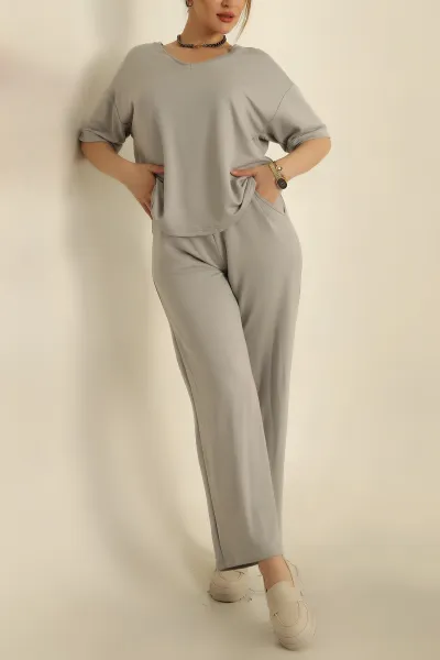 Füme Modal V Yaka Bayan İkili Takım 272369