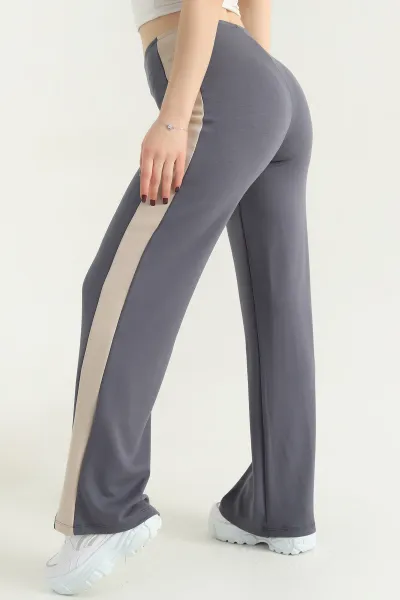 Füme Modal Yan Şeritli Kadın Pantolon 341276