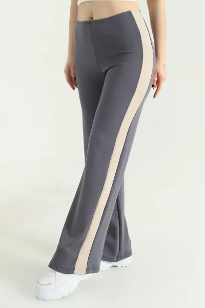 Füme Modal Yan Şeritli Kadın Pantolon 341276