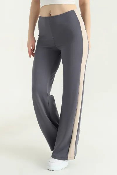 Füme Modal Yan Şeritli Kadın Pantolon 341276