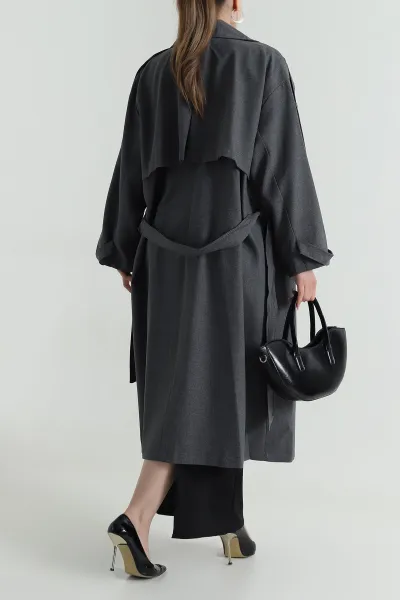 Füme Oversize Bezayağı Kadın Trenç 485954