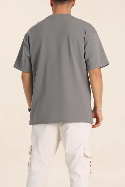 Füme Oversize Double Face Kumaş Basic Erkek Tişört 340530