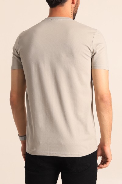 Füme Oversize Göğüs Kabartma Yazılı Erkek Tişört 181427
