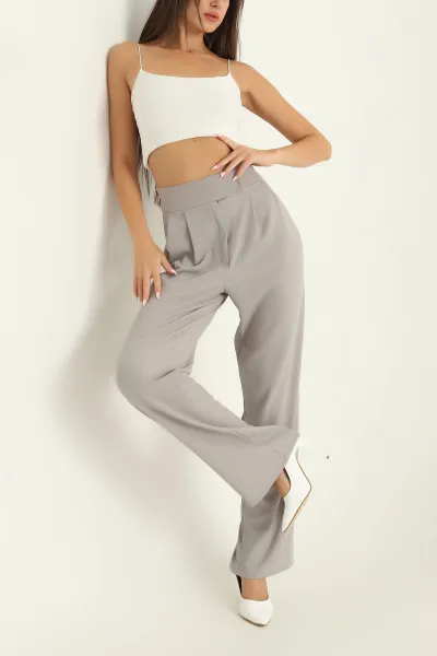 Füme Raşel Kumaş Cırt Kemerli Pantolon 288673