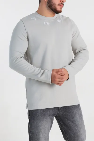 Füme Regular Fit Baskı Detaylı Erkek Sweatshirt 305845