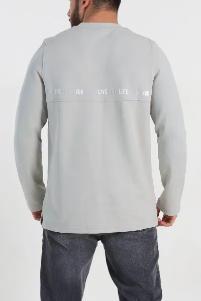 Füme Regular Fit Baskı Detaylı Erkek Sweatshirt 305845