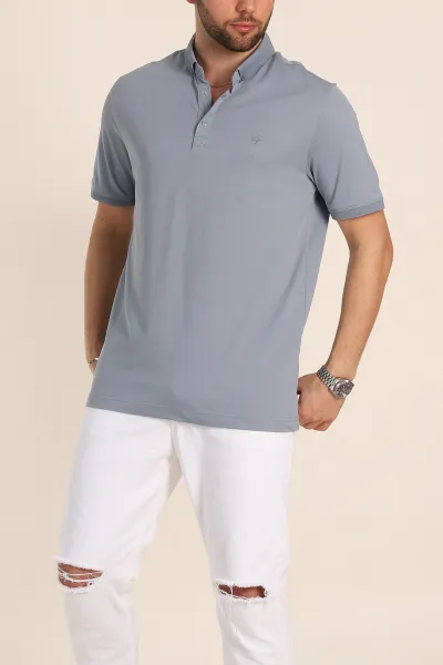 Füme Regular Fit Dokulu Polo Yaka Erkek Tişört 342498