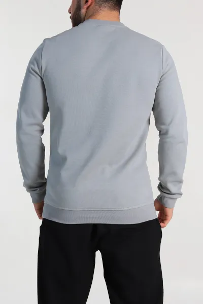 Füme Regular Fit İnterlok Kumaş Pike Doku Basic Erkek Sweatshirt 305433