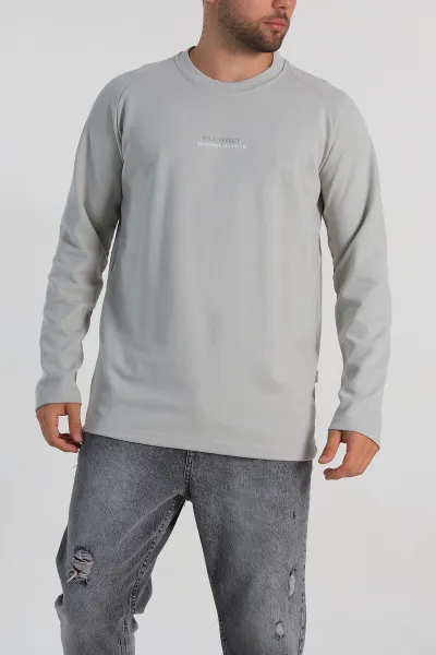 Füme Regular Fit Kabartma Baskılı Erkek Sweatshirt 305850