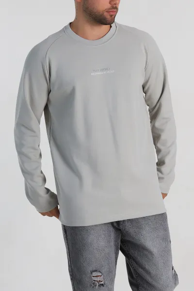 Füme Regular Fit Kabartma Baskılı Erkek Sweatshirt 305850