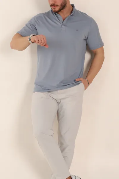 Füme Regular Fit Parçalı Polo Yaka Erkek Tişört 346731