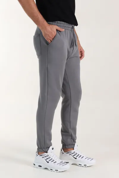 Füme Regular Fit Üç İp Şardonlu Paça Lastikli Erkek Eşofman Altı 405436