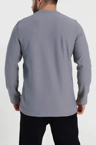 Füme Regular Fit Yazı Detay Erkek Sweatshirt 305884