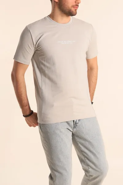 Füme Regular Fit Yazı Detay Erkek Tişört 252181