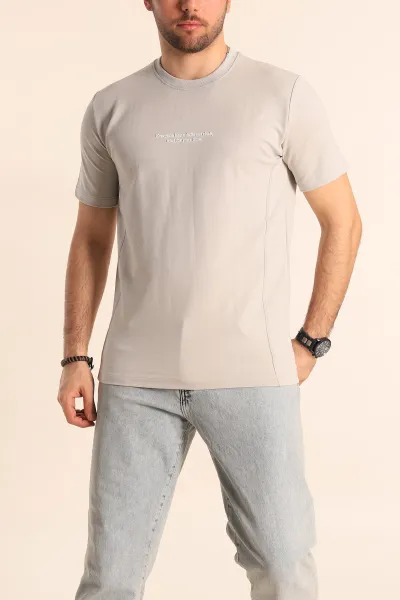 Füme Regular Fit Yazı Detay Erkek Tişört 252181