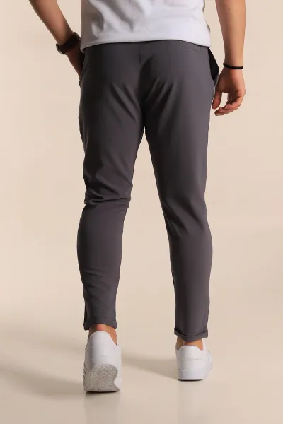 Füme Relaxed Fit Bel Bağlamalı Duble Paça Erkek Jogger Pantolon 257470