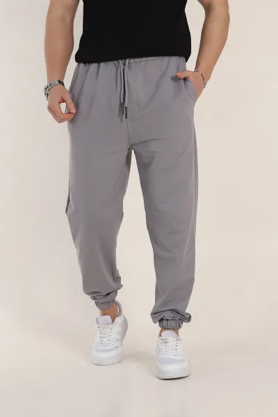 Füme Relaxed Fit İki İp Paça Lastikli Eşofman Altı 347596