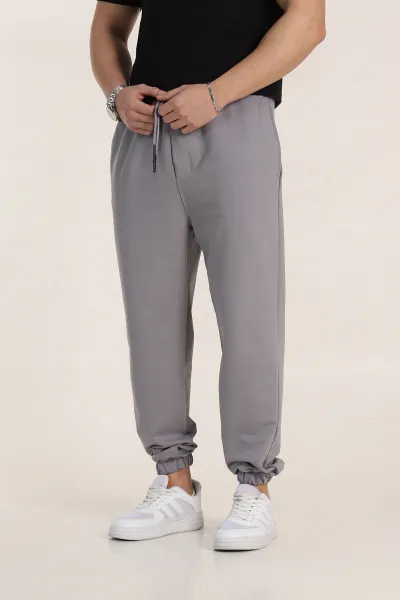 Füme Relaxed Fit İki İp Paça Lastikli Eşofman Altı 347596