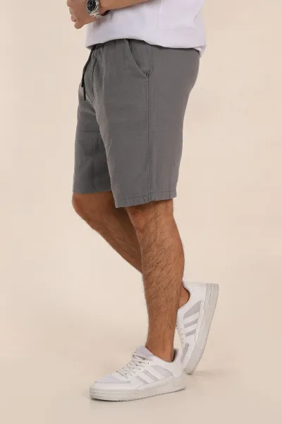 Füme Relaxed Fit Kalın Müslin Keten Erkek Şort 354067