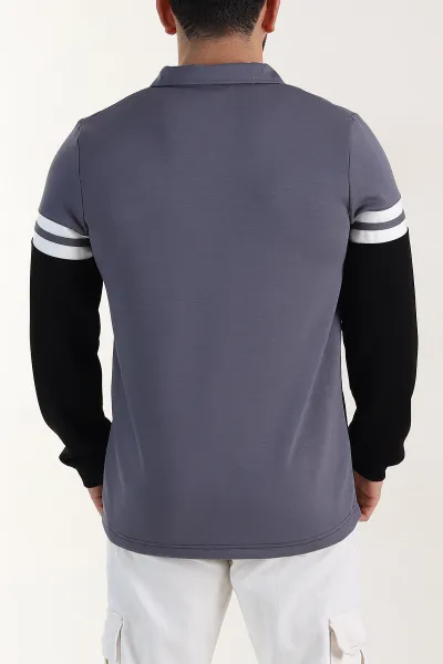 Füme Relaxed Fit Oysho Kumaş Fermuarlı Polo Yaka Sweatshirt 399551