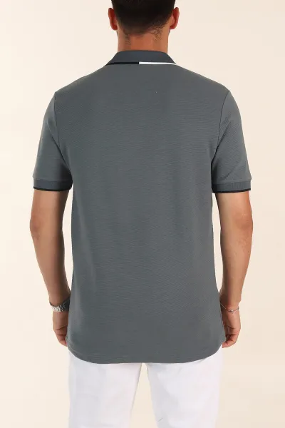 Füme Relaxed Fit Patlı Polo Yaka Erkek Tişört 373094