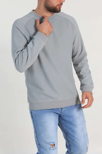 Füme Relaxed Fit Pike Kumaş Reglan Kollu Basic Sweatshirt 317689