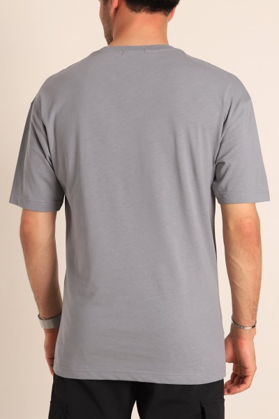Füme Sacramento Baskılı Oversize Erkek Tişört 186062