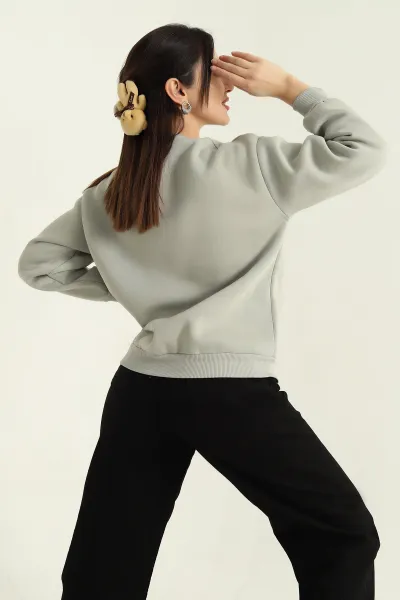 Füme Şardonlu Üç İp Bayan Sweat 332351