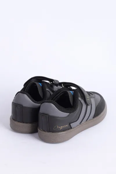 Füme Siyah (31-35 Filet ) Yan Şeritli Ön Kısım Süet Cırtlı Çocuk Spor Ayakkabı 309179