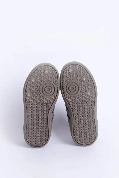Füme Siyah (31-35 Filet ) Yan Şeritli Ön Kısım Süet Cırtlı Çocuk Spor Ayakkabı 309179