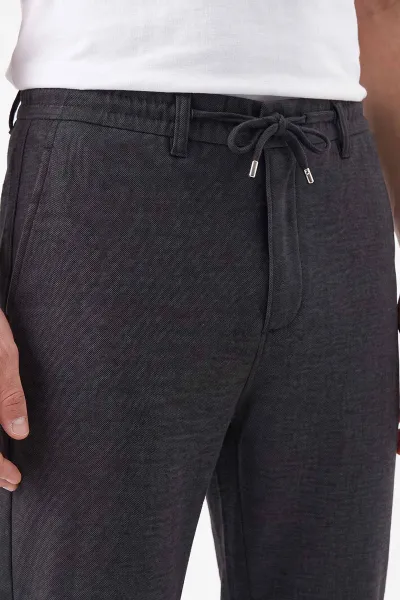 Füme Slim Fit Belden Bağlamalı Erkek Pantolon 493150