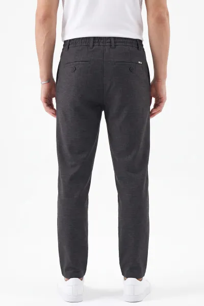Füme Slim Fit Belden Bağlamalı Erkek Pantolon 493150