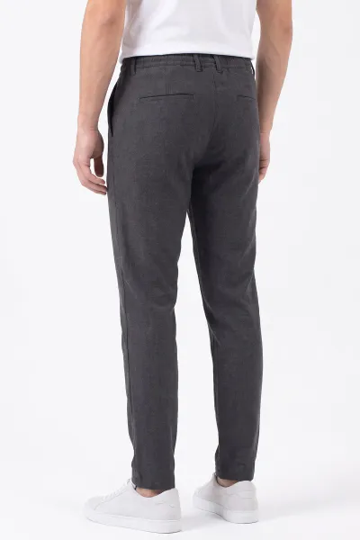 Füme Slim Fit Belden Bağlamalı Erkek Pantolon 493199