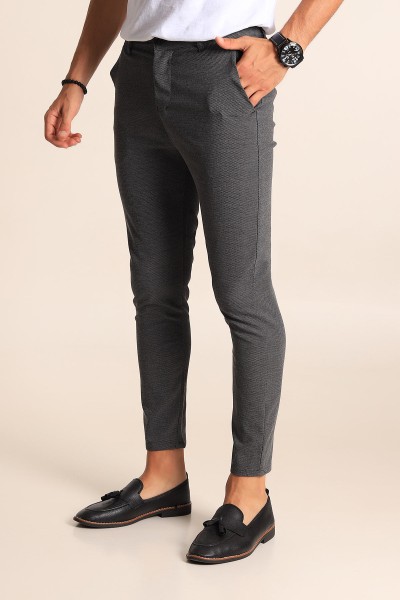 Füme Slim Fit Desenli Erkek Pantolon 194613