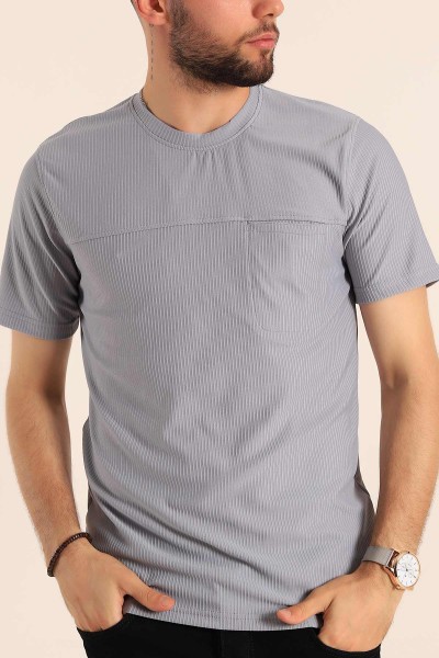 Füme Slim Fit Fitilli Doku Cepli Erkek Tişört 190188