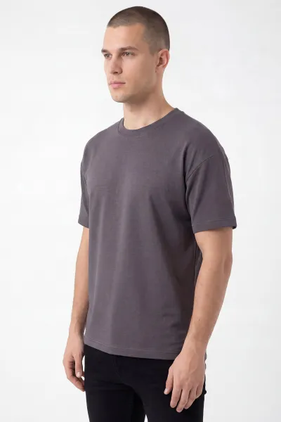 Füme Süprem Oysho Kumaş Oversize Erkek Tişört 461210