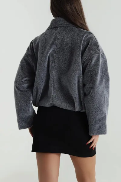Füme Tokalı Kadın Fox Bomber Mont 496601