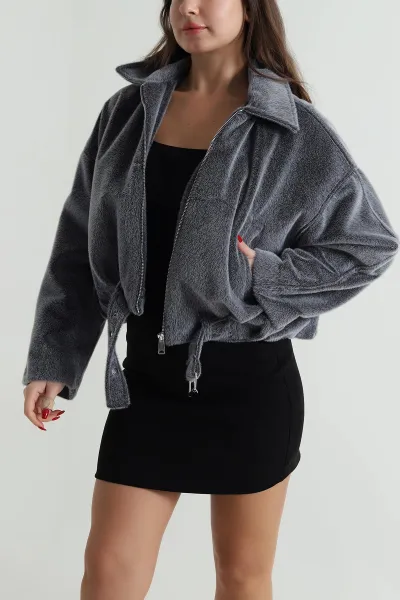 Füme Tokalı Kadın Fox Bomber Mont 496601