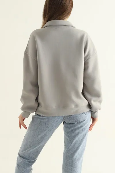 Füme Üç İp İçi Şardonlu Bayan Sweat 312679