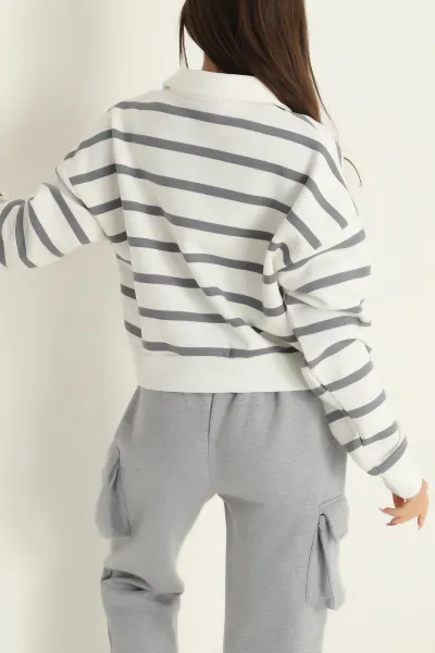 Füme Yakalı İçi Şardonlu Sweat 300665