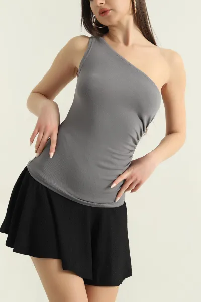 Füme Yanı Büzgülü Viskon Bluz 355647