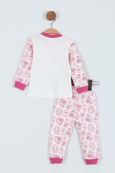 Fuşya (1-3 Yaş) Tavşan Baskılı Kız Çocuk Pijama Takım 219644