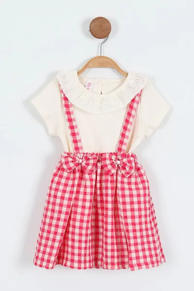 fusya-2-5-yas-yaka-fisto-tisortlu-fiyonklu-ekose-desen-kiz-cocuk-elbise-357479